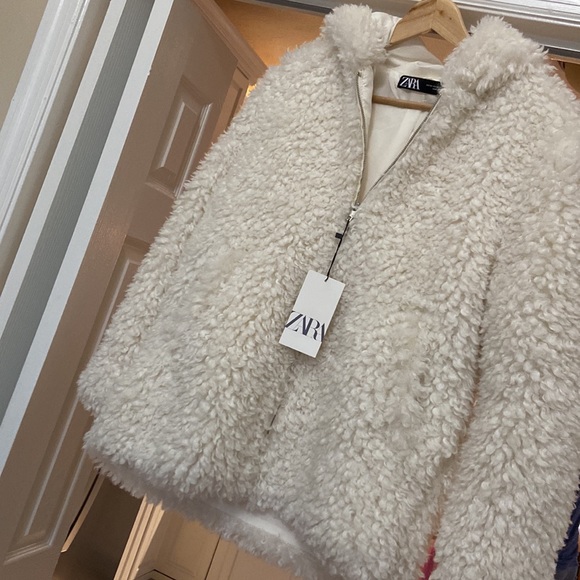 ZARA faux fur shearling jacket with hoodie coat blogger favorite - Picture 12 of 15